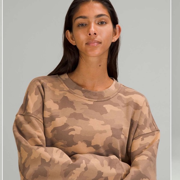 Lululemon Perfectly Oversized Crew Heritage 365 Camo Beige Multi-4 - Picture 3 of 16